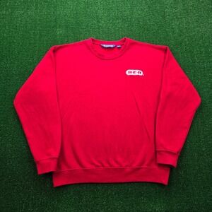 HEB Employee Sweatshirt Unisex Large Red Long Sleeve Pullover Uniform Work Wear
